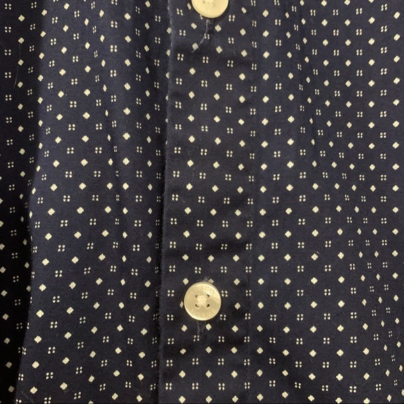 RW&Co Men's Navy Blue Dress Shirt with White Dot Detailing Size Medium - Picture 4 of 6